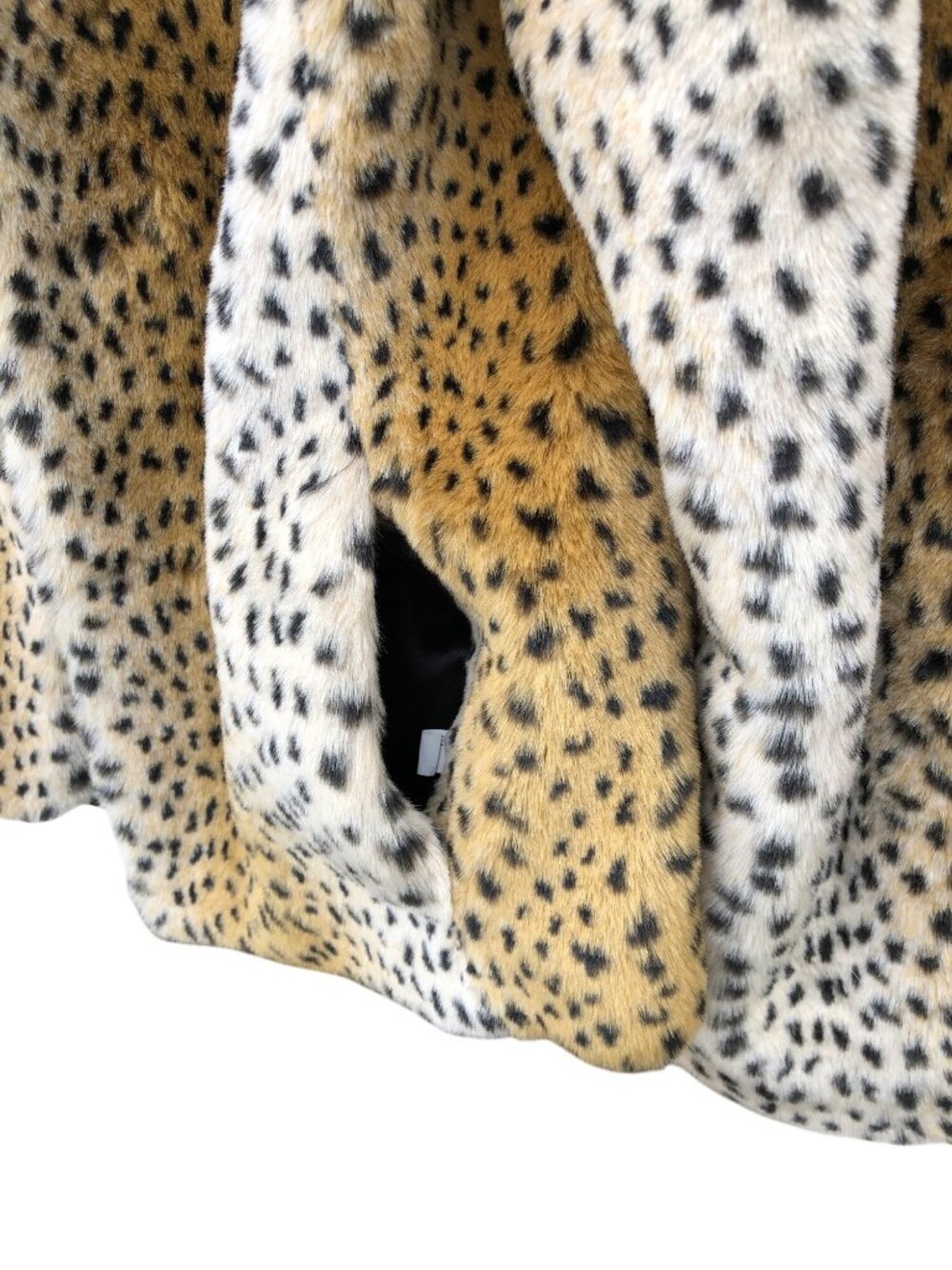 Cole B. Original Coat Cheetah Print Faux Fur Womens M Collar Pockets Jacket - Picture 6 of 12